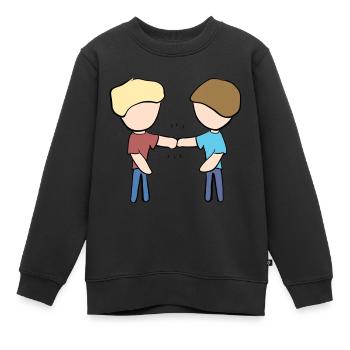 Copains Amis Amitié Cohésion - Sweat Premium enfant bio - noir - Devant - AI Model Kid Female (0cm)