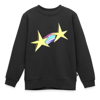 étoile arc-en-ciel étoiles or - Sweat Premium enfant bio - noir - Devant - AI Model Kid Female (0cm)