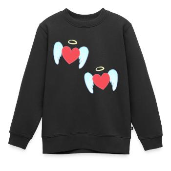Cœurs protecteurs à motif d’ange - Sweat Premium enfant bio - noir - Devant - AI Model Kid Female (0cm)