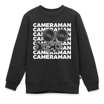 Oldschool Kameramann - Kinder Premium Organic Sweatshirt - Schwarz - Vorne - AI Model Kid Female (0cm)