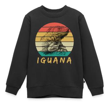 Iguana - Kids Premium Organic Sweatshirt - black - Front - AI Model Kid Female (0cm)