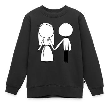 heirat braut bräutigam heiraten liebe - Kinder Premium Organic Sweatshirt - Schwarz - Vorne - AI Model Kid Female (0cm)