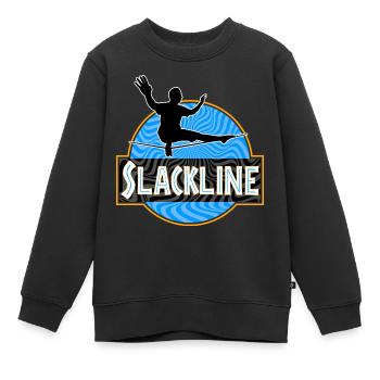 Slackline Slacklining - Sweat Premium enfant bio - noir - Devant - AI Model Kid Female (0cm)
