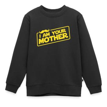 Je suis ta mère à moustaches - Sweat Premium enfant bio - noir - Devant - AI Model Kid Female (0cm)