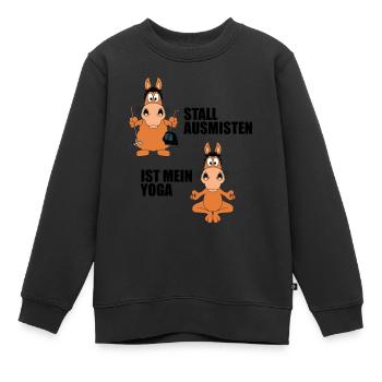 PFERD - STALL AUSMISTEN IST MEIN YOGA - Kinder Premium Organic Sweatshirt - Schwarz - Vorne - AI Model Kid Female (0cm)