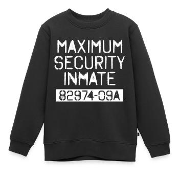 Halloween Prison Prison Costume Hommes Femmes Prisonnier - Sweat Premium enfant bio - noir - Devant - AI Model Kid Female (0cm)