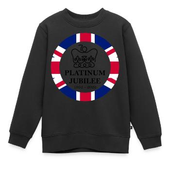 Jubilé de platine - Monarchie de la Reine britannique 2022 - Sweat Premium enfant bio - noir - Devant - AI Model Kid Female (0cm)