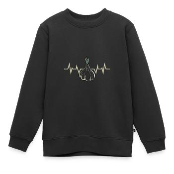 Knoblauch Pflanze - Kinder Premium Organic Sweatshirt - Schwarz - Vorne - AI Model Kid Female (0cm)