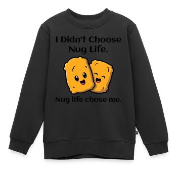 Chicken Nuggets Fast Food Lustiger Spruch - Kinder Premium Organic Sweatshirt - Schwarz - Vorne - AI Model Kid Female (0cm)