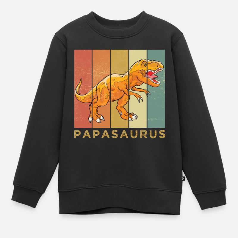 papasaurus - Kinder Premium Organic Sweatshirt - Schwarz