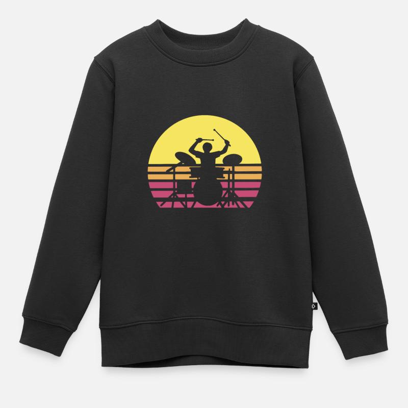 Batteur Batterie Batterie - Sweat Premium enfant bio - noir