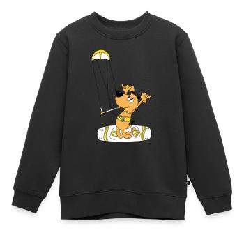 HUND - KITER - KITESURFER - KITE - KITEN - SPORT - Kinder Premium Organic Sweatshirt - Schwarz - Vorne - AI Model Kid Female (0cm)