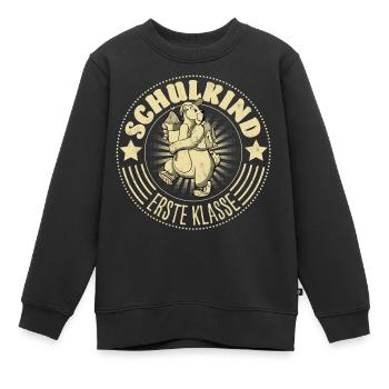 Écolier première année - Sweat Premium enfant bio - noir - Devant - AI Model Kid Female (0cm)