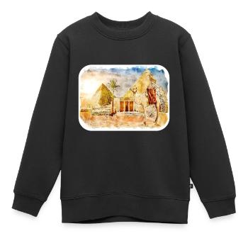Cairo Egypt Watercolor Sketch Drawn Illustration - Kids Premium Organic Sweatshirt - black - Front - AI Model Kid Female (0cm)