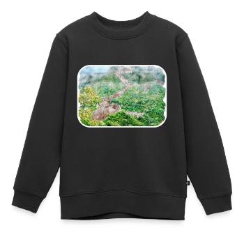Peking China Aquarell Skizze Illustration - Kinder Premium Organic Sweatshirt - Schwarz - Vorne - AI Model Kid Female (0cm)