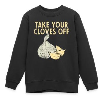 Knoblauch Pflanze - Kinder Premium Organic Sweatshirt - Schwarz - Vorne - AI Model Kid Female (0cm)