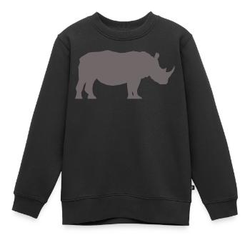 Profil de rhinocéros Gris - Sweat Premium enfant bio - noir - Devant - AI Model Kid Female (0cm)