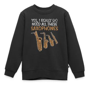Saxophone Arten - Kinder Premium Organic Sweatshirt - Schwarz - Vorne - AI Model Kid Female (0cm)