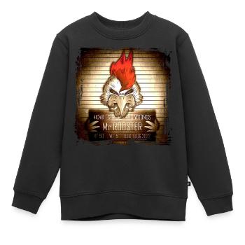 Mr Rooster Vintage - Sweat Premium enfant bio - noir - Devant - AI Model Kid Female (0cm)