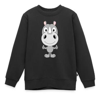 NASHORN - TIER - KIND - BABY - LIKE - LIKEN - Kinder Premium Organic Sweatshirt - Schwarz - Vorne - AI Model Kid Female (0cm)