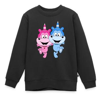 EINHÖRNER - EINHORN - TANZEN - TÄNZERIN - TÄNZER - Kinder Premium Organic Sweatshirt - Schwarz - Vorne - AI Model Kid Female (0cm)