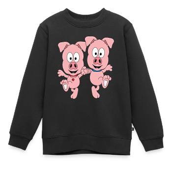 SCHWEINE - TANZEN - LIEBE - TANZPAAR - TANZSCHULE - Kinder Premium Organic Sweatshirt - Schwarz - Vorne - AI Model Kid Female (0cm)