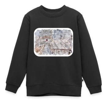 Peking China Aquarell Skizze Illustration - Kinder Premium Organic Sweatshirt - Schwarz - Vorne - AI Model Kid Female (0cm)