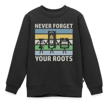 Retro Spruch Technik VHS Audiokassette Diskette - Kinder Premium Organic Sweatshirt - Schwarz - Vorne - AI Model Kid Female (0cm)