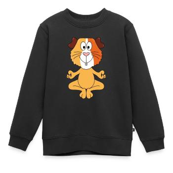 YOGA - PILATES - INNERE RUHE - MEERSCHWEINCHEN - Kinder Premium Organic Sweatshirt - Schwarz - Vorne - AI Model Kid Female (0cm)