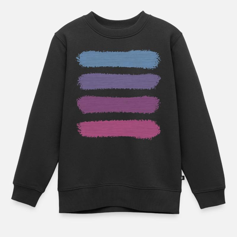 Rayures rétro vintage « Violet Sunset » - Sweat Premium enfant bio - noir