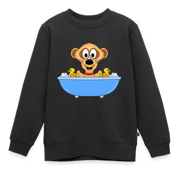 ERDMÄNNCHEN - BADEWANNE - BADEENTEN - BADEN - Kinder Premium Organic Sweatshirt - Schwarz - Vorne - AI Model Kid Female (0cm)