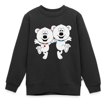 EISBÄREN - TANZEN - LIEBE - TANZPAAR - TIERE - Kinder Premium Organic Sweatshirt - Schwarz - Vorne - AI Model Kid Female (0cm)