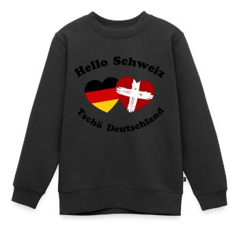 Hallo Schweiz - Kinder Premium Organic Sweatshirt - Schwarz - Vorne - AI Model Kid Female (0cm)