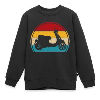 Motorroller Retro rollerfahren scooter moped - Kinder Premium Organic Sweatshirt - Schwarz - Vorne - AI Model Kid Female (0cm)