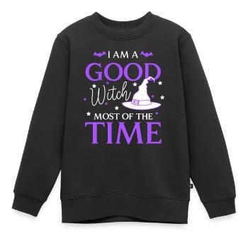 Magie d’Halloween des sorcières - Sweat Premium enfant bio - noir - Devant - AI Model Kid Female (0cm)