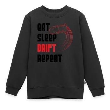 Eat Schlafdrift wiederholen - Kinder Premium Organic Sweatshirt - Schwarz - Vorne - AI Model Kid Female (0cm)