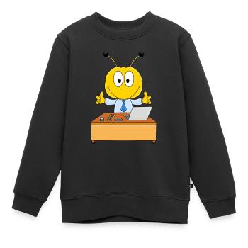 FLEIßIGES BIENCHEN - BIENE - ARBEIT - BERUF - JOB - Kinder Premium Organic Sweatshirt - Schwarz - Vorne - AI Model Kid Female (0cm)