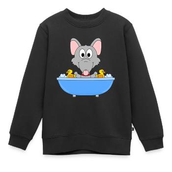WASSERRATTE - RATTE - BADEWANNE - TIERISCH - Kinder Premium Organic Sweatshirt - Schwarz - Vorne - AI Model Kid Female (0cm)