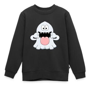 GESPENST - GEIST - KINDER - BABY - HALLOWEEN - Kinder Premium Organic Sweatshirt - Schwarz - Vorne - AI Model Kid Female (0cm)