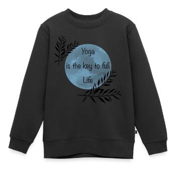 Yoga - Sweat Premium enfant bio - noir - Devant - AI Model Kid Female (0cm)