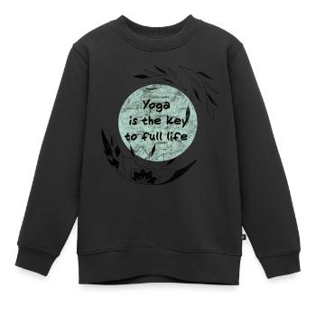 Yoga - Kids Premium Organic Sweatshirt - black - Front - AI Model Kid Female (0cm)