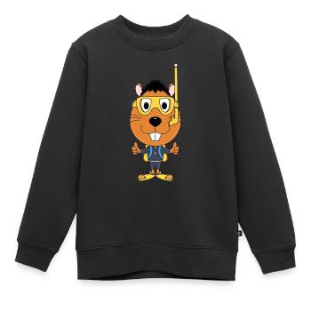 TAUCHER - BIBER - OTTER - MARDER - TAUCHEN - Kinder Premium Organic Sweatshirt - Schwarz - Vorne - AI Model Kid Female (0cm)