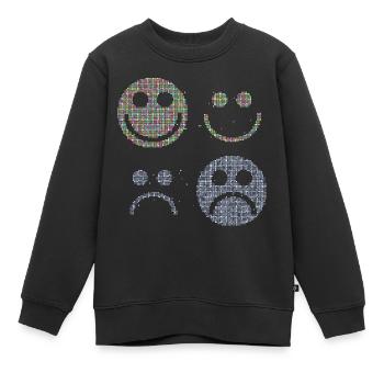Visages heureux et tristes - Sweat Premium enfant bio - noir - Devant - AI Model Kid Female (0cm)