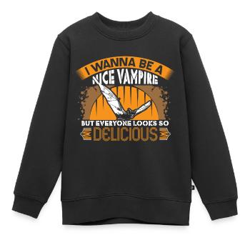 Halloween Vampir Graf Spruch - Kinder Premium Organic Sweatshirt - Schwarz - Vorne - AI Model Kid Female (0cm)