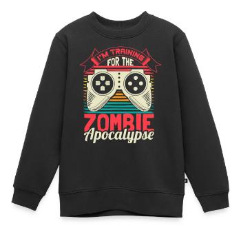 Zombie Apokalypse Lustig Geschenkidee - Kinder Premium Organic Sweatshirt - Schwarz - Vorne - AI Model Kid Female (0cm)