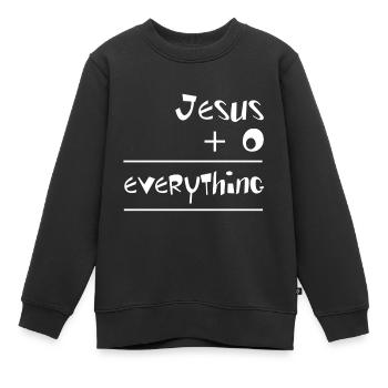 Christliches Design Jesus und Null ist alles - Kinder Premium Organic Sweatshirt - Schwarz - Vorne - AI Model Kid Female (0cm)
