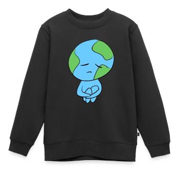 la terre triste protection du climat symbole de la planète - Sweat Premium enfant bio - noir - Devant - AI Model Kid Female (0cm)