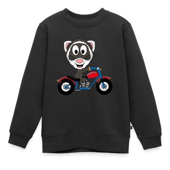 FRETTCHEN - MOTORRAD - BIKER - MOTORSPORT - Kinder Premium Organic Sweatshirt - Schwarz - Vorne - AI Model Kid Female (0cm)