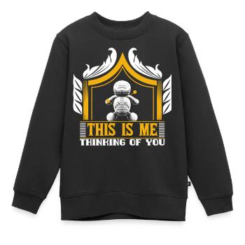 Aiguille vaudou - Sweat Premium enfant bio - noir - Devant - AI Model Kid Female (0cm)