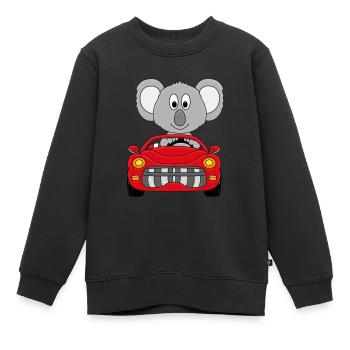 KOALA - AUTO - TIER - TIERISCH - AUTOFAHRER - Kinder Premium Organic Sweatshirt - Schwarz - Vorne - AI Model Kid Female (0cm)
